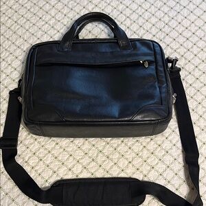 Mclein Black Leather Men's Briefcase